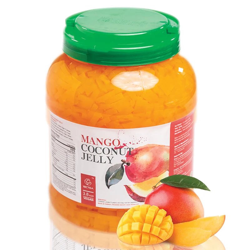 High Quality 3.8kg Plastic Bottle Mango Fruity Coconut Jelly Fresh For Milk Tea Ingredients
