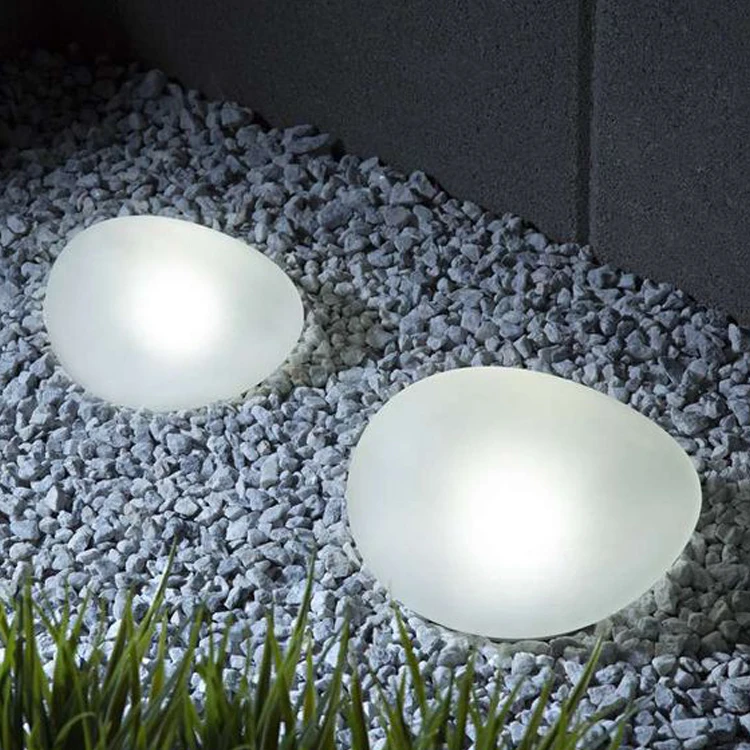 Garden Landscape Stone Lamp Glass Waterproof RGB Light LED Solar Garden Decorative Stone Lamp For Outdoor