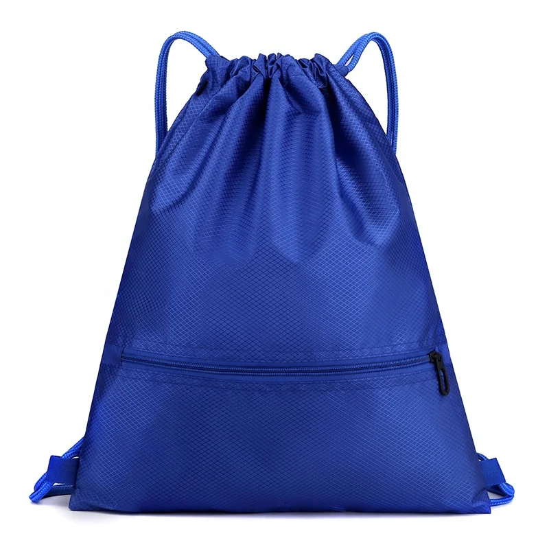 Promotional Outside Waterproof Zipper Black Small Nylon Mesh Backpack Drawstring Bag Pattern