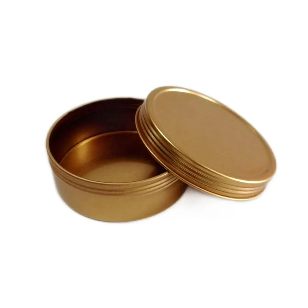 Wholesale classic eco friendly decorative copper gold air tight 4 oz 100g leaf tea tins with screw top for tea packaging