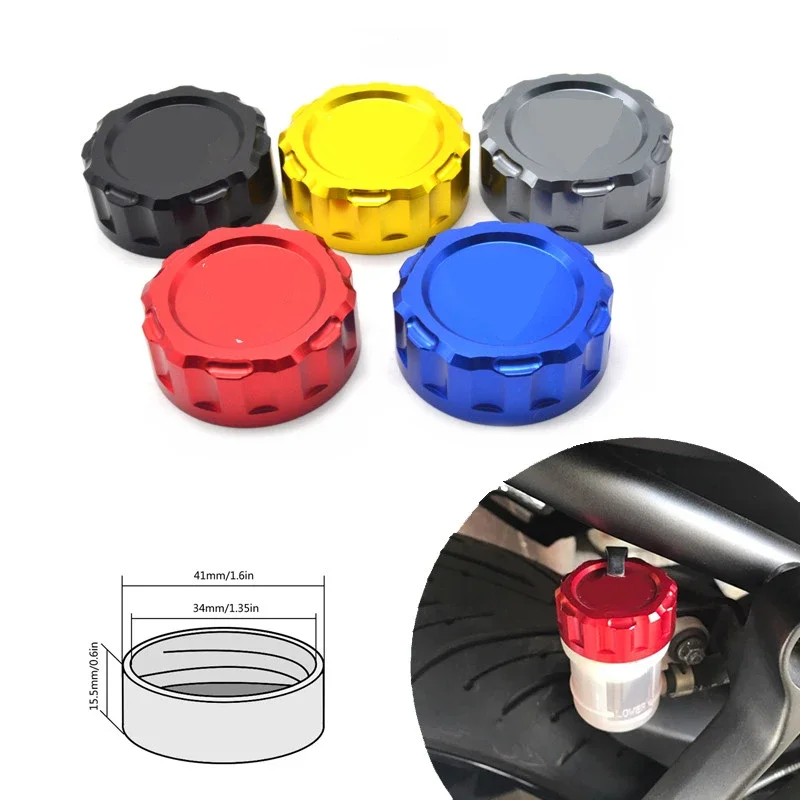 HKAA 6061-T6 Aluminum Orange Motorcycle Rear Brake Oil Filter Oil Cup Cap Cover CNC Aluminum Accessory