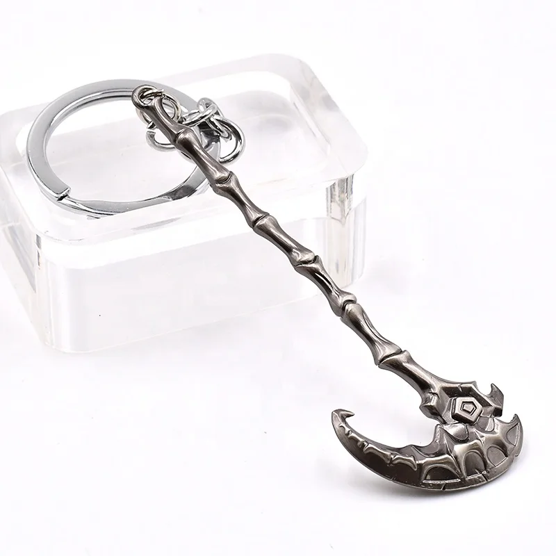 LOLs game weapons accessories keychain mini 3D key ring metal zinc alloy pendant for boys and girls store
