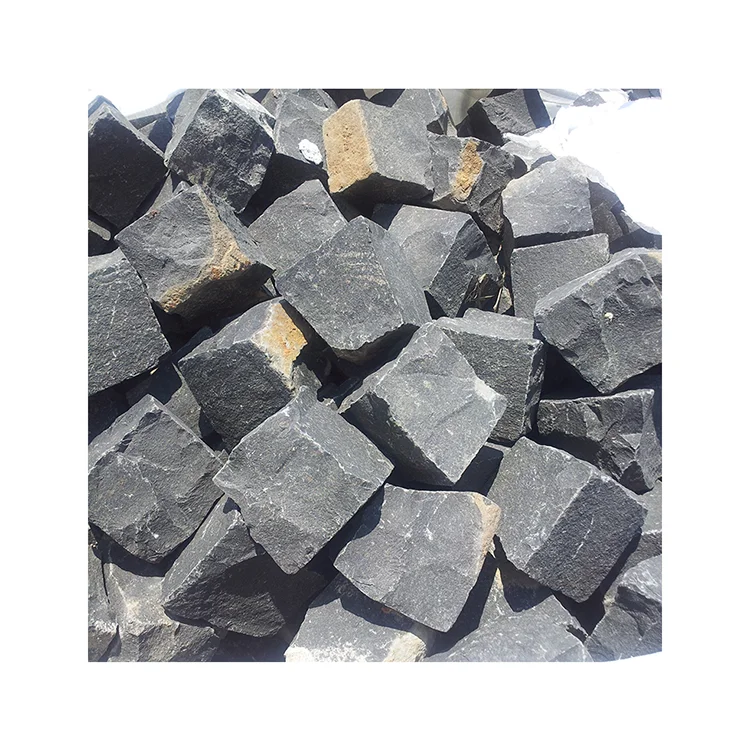 Exterior Patio Natural Basalto Negro M2 Precio 10x10 Adoquines De Piedra