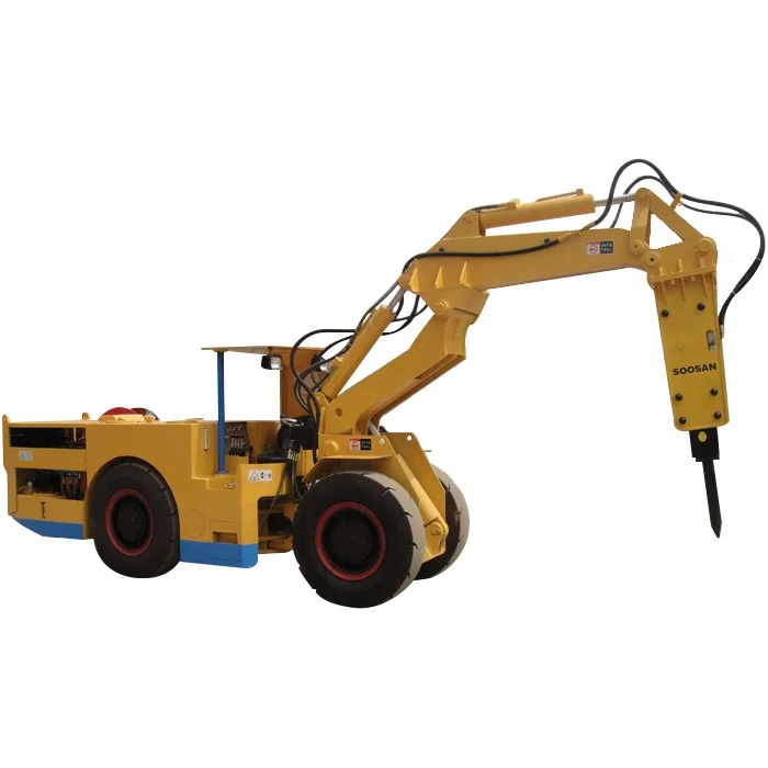 Electric motor underground tunnel mobile stone crusher equipped with Korean hydraulic breaking hammer
