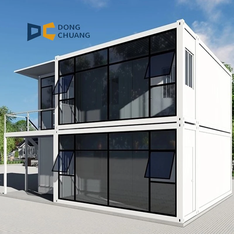 Low Cost Luxury Detachable Flat Pack Prefab Tiny House Prefabricated Home Estate Cottage Hut worker quarters container house