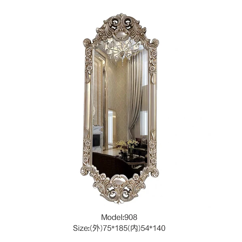 free standing dressing baroque leaf full length floor mirror Vintage large gold Antique Style mirror