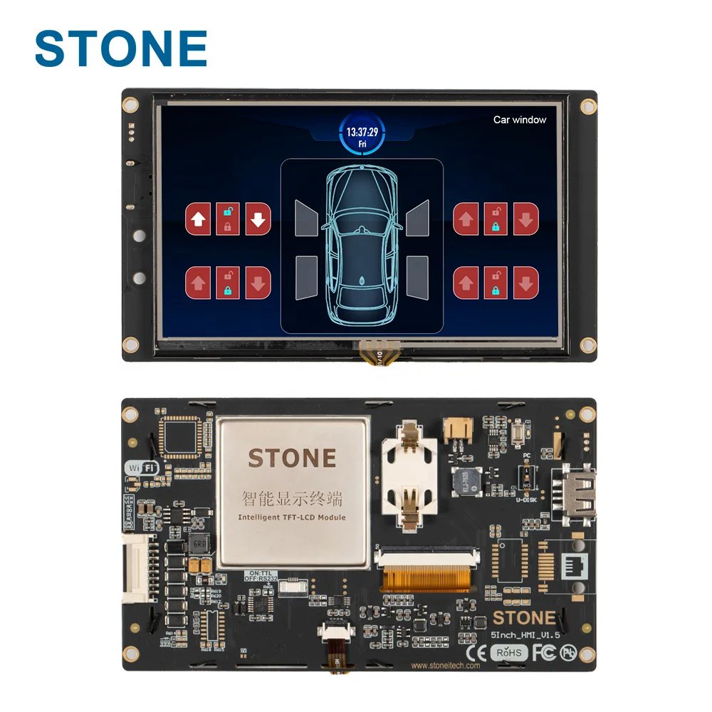 STONE 5 inch HMI Smart Display with Resistive Touch Screen for Industrial Application with IP65 Waterproof
