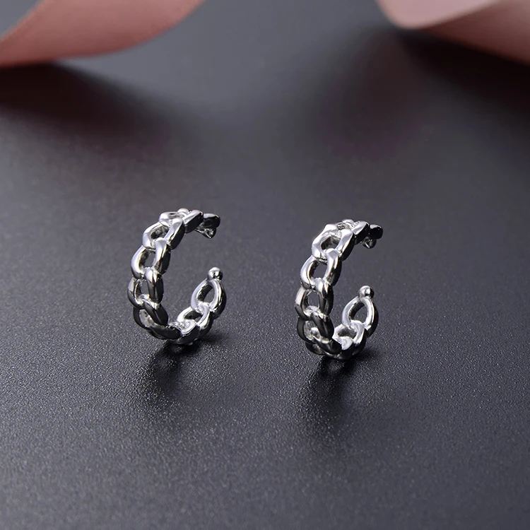 5925 Italy Silver Jewelry Earring Clip On Pierced Ear Cuff Earrings 14K Gold Filled