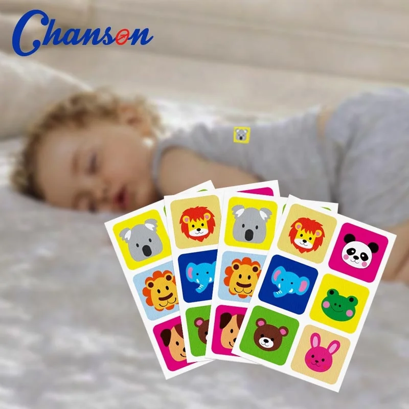 High quality non-woven Cartoon animal mosquito repellent patch with 6 patch