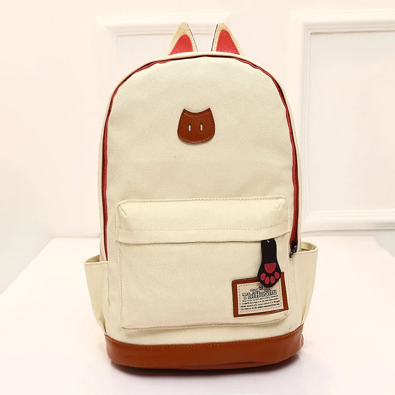 Hot Fashion Design Casual Women Cat Ears School bags PU Multifunctional Backpack For Teenage Girls Cute Students Rucksack
