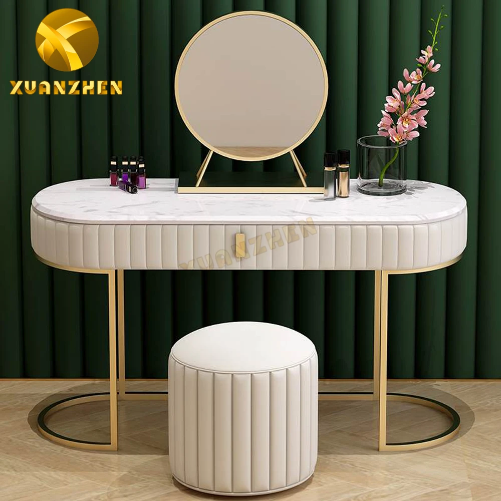 
Bedroom furniture modern pink dresser and stool chair with drawers stainless steel legs dressers with mirror 