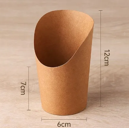 Custom printing PE coated kraft  paper cup diagonal cup / french fries cup