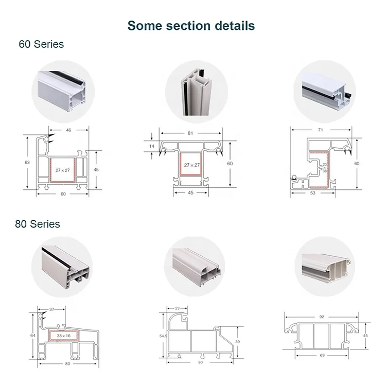 Cheap Price Upvc Plastic White ASA Extrusion Sliding Casement Window and Door Upvc Profile