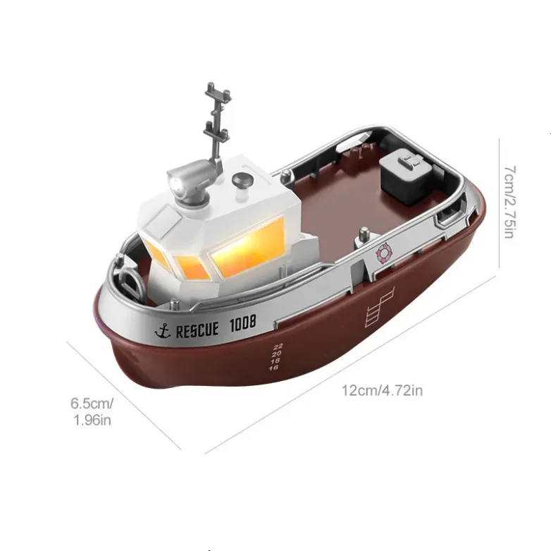 S820 RC Boat 2.4G 1/32 Powerful Dual Motors Wireless Electric Remote Control Tugboat Model Toys for Kids Gift