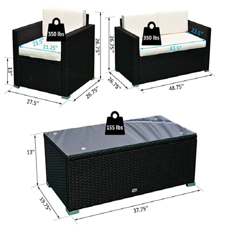 Outdoor Rattan Garden Furniture Corner Sofa Patio Set Wicker Furniture Rattan luxury sofa set simple design sofa set