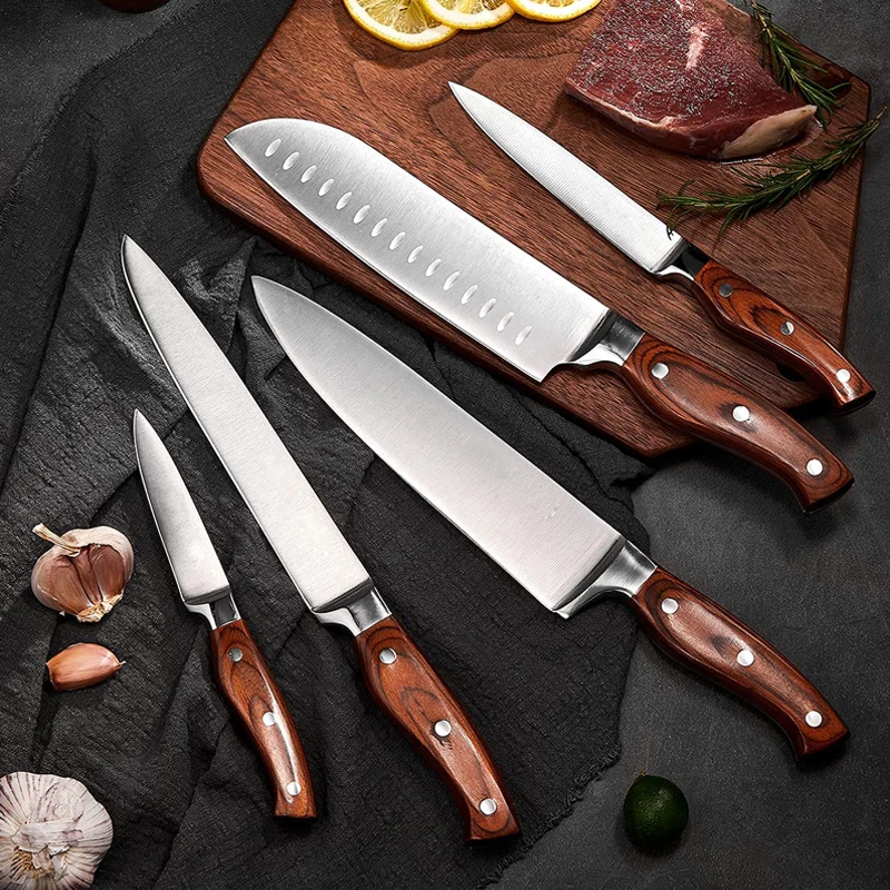 Хит продаж немецкий набор ножей из нержавеющей стали 16 шт. шеф-поварский нож с деревянным блоком и точилкой