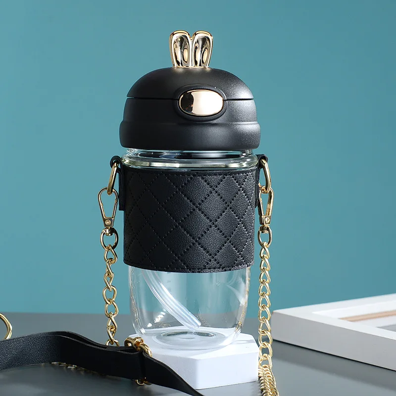 Eco Friendly Bpa Free Glass Water Bottles Thermos Drinking Bottle Sleeve Screw Thermos Flask Kids Cup