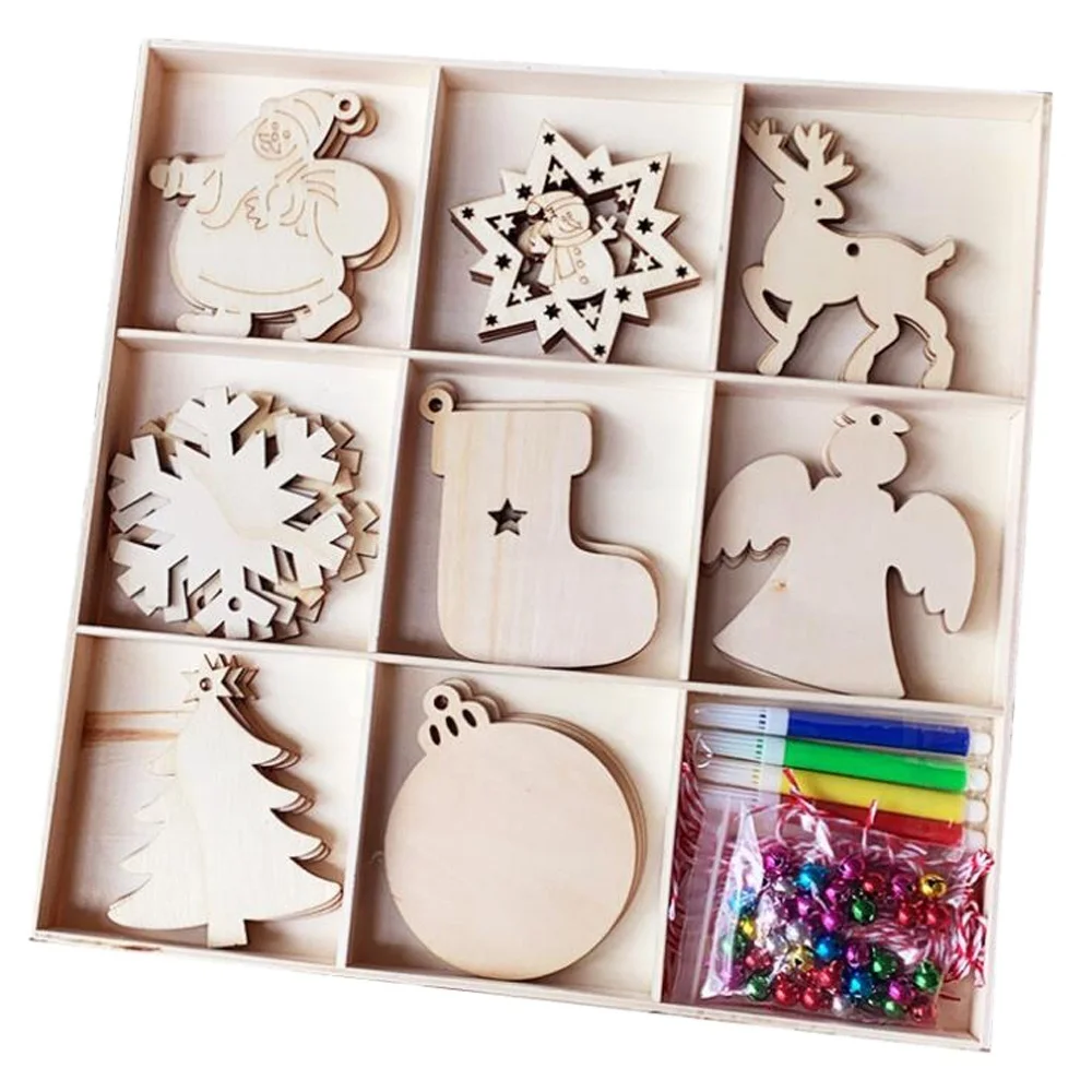 Custom Design Plywood Christmas Tree Decorating Ornaments DIY Craft Supplies Xmas Decoration