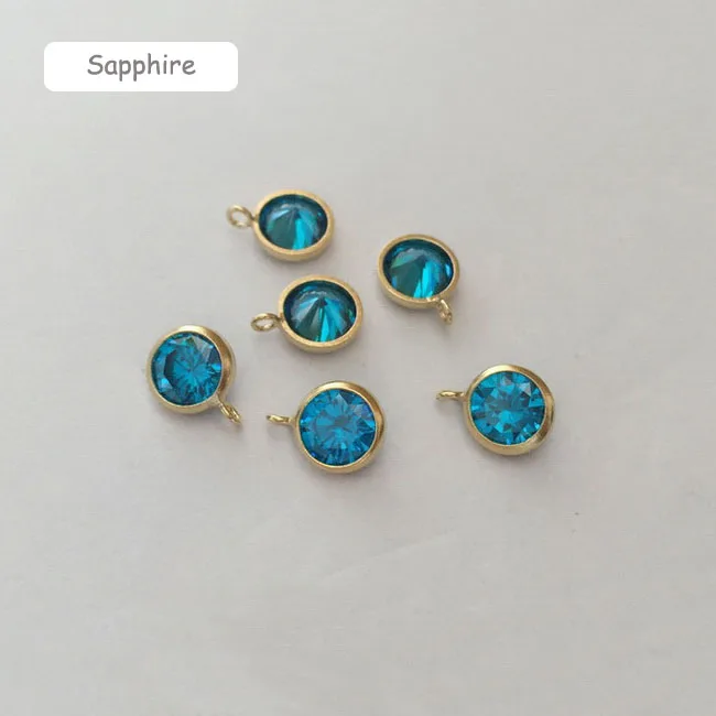 Wholesale Non Tarnish Simple design 4mm 6mm 14K gold filled 12 Birthstone lucky charms