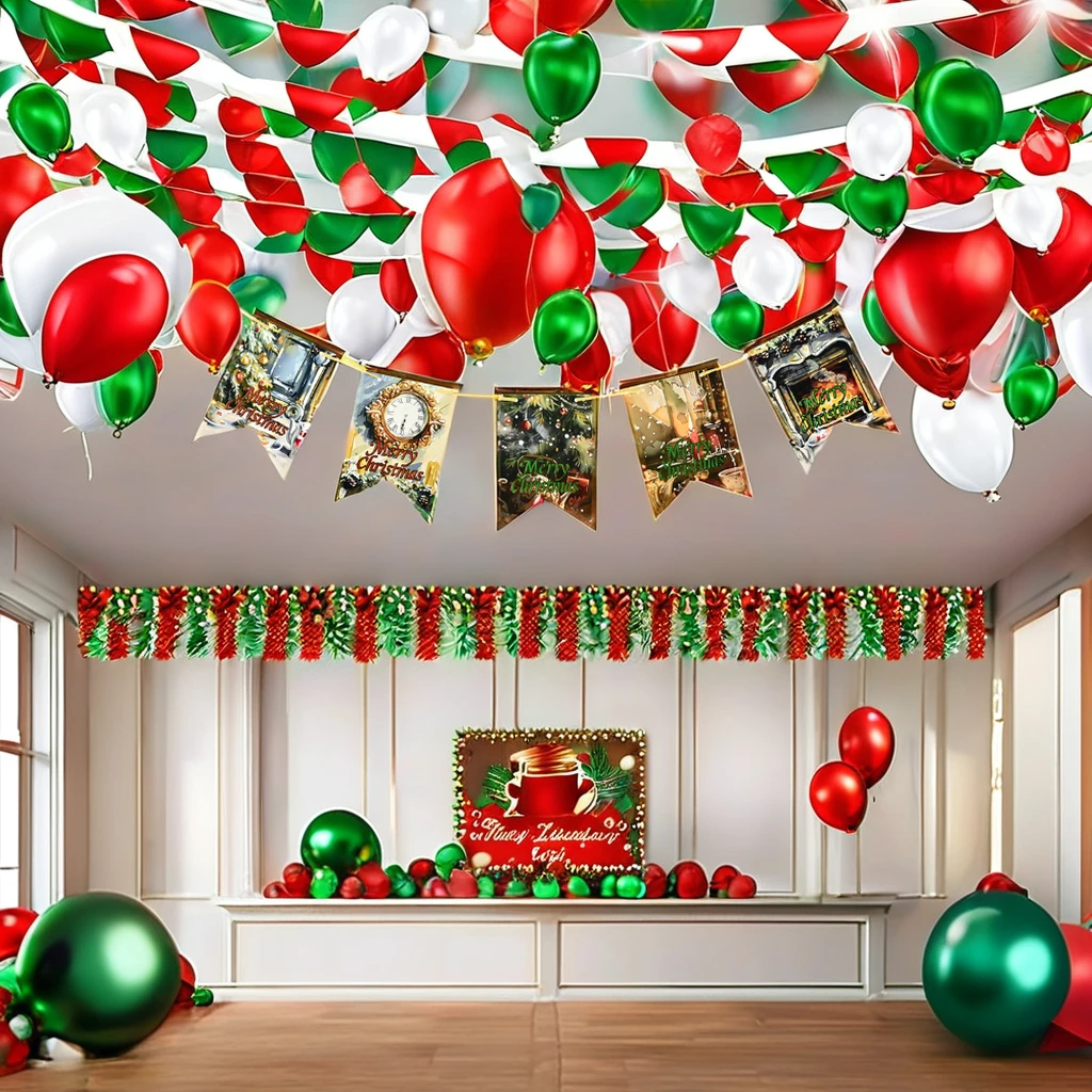 Wholesale Custom Merry Christmas Decorations Banner, Festive Hanging Flag Decorations for Fireplace Wall, Indoor Celebrations