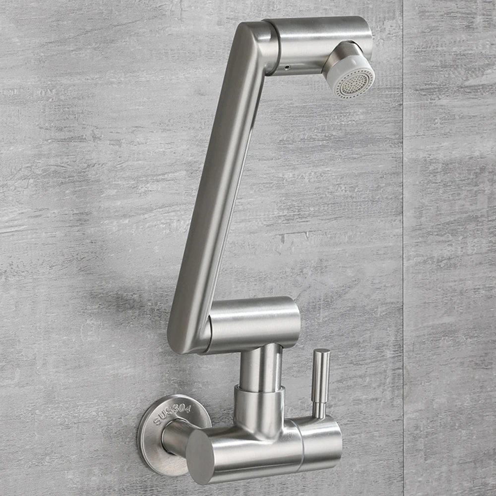 Faucet Wall Mount Commercial Stainless Steel Kitchen Sink simple design folding water Faucet