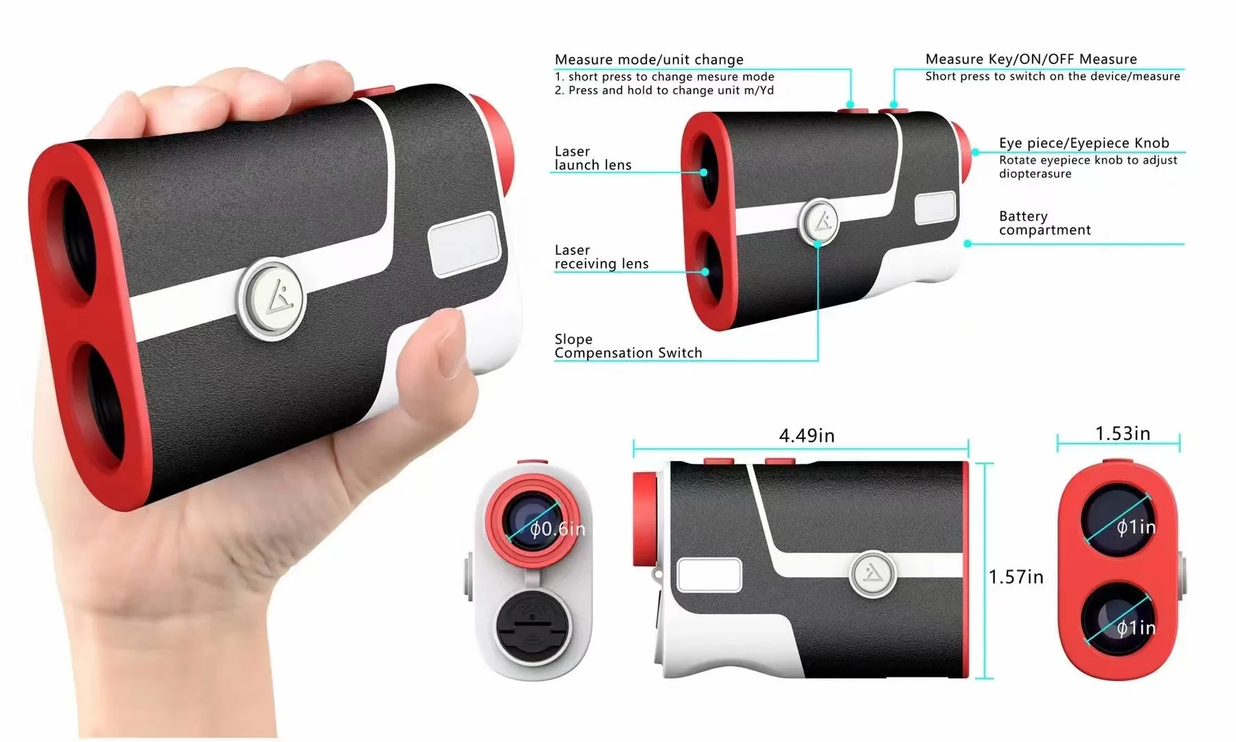 oem odm  Professional new design rangefinder golf club rangefinder flag lock vibration slope compensation Scan Speed hunting