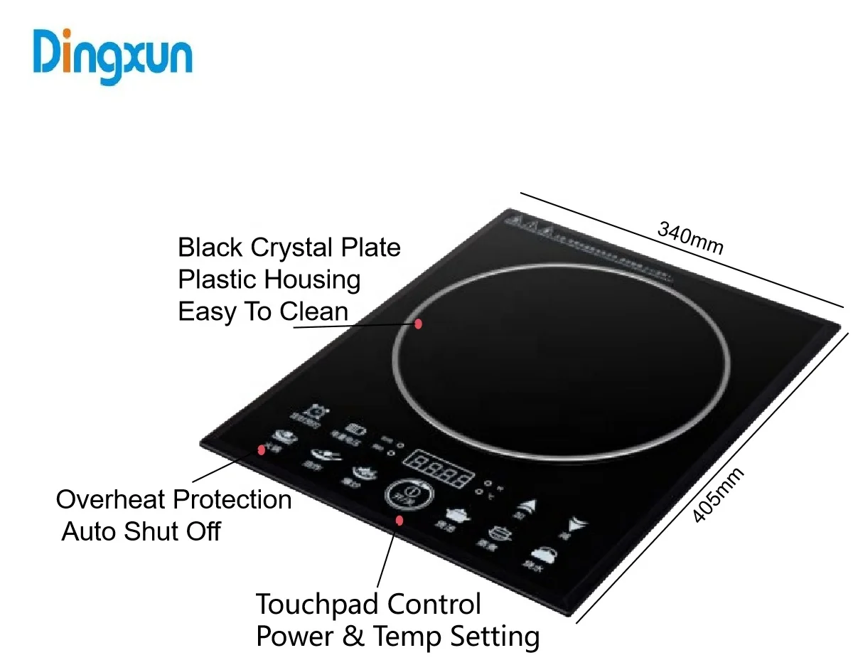 2200W High Quality Table Top Sensor Touch Electric Dune Induction Cookers With Timer