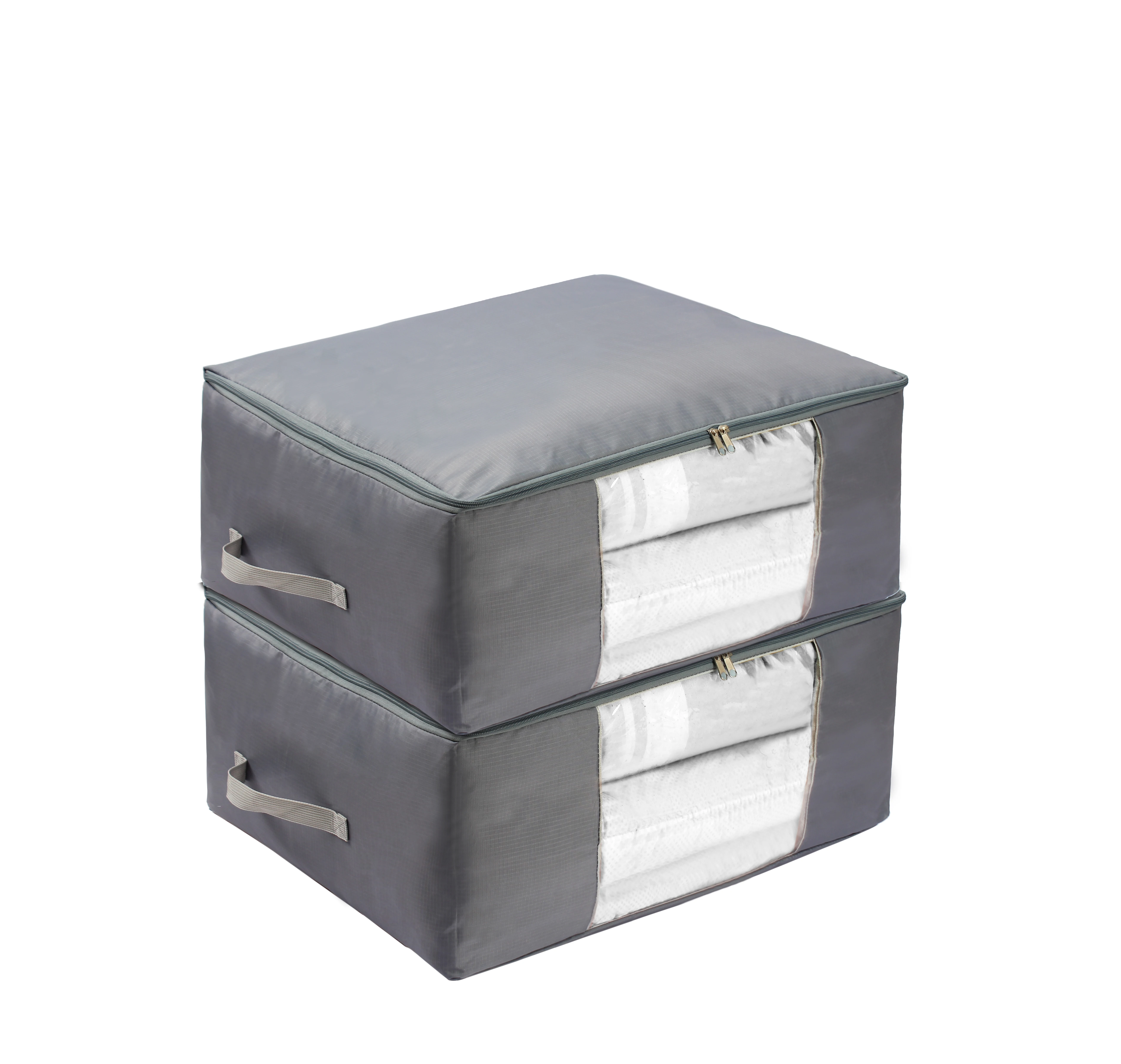 Бесплатный образец, складной прочный органайзер из ткани Оксфорд для хранения одеял, одежды, Сумка с окошком из ПВХ