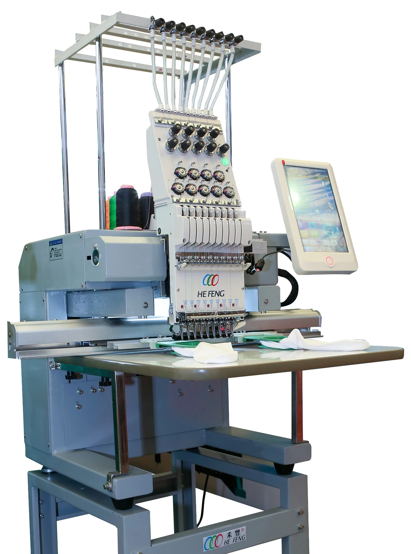Hefeng Factory Direct Sales High Quality Single Head 12 Needles Cap Embroidery Machine Professional Service