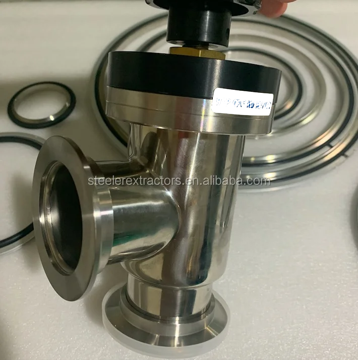 Stainless Steel KF vacuum flapper valve Circular cylinder Angle valve