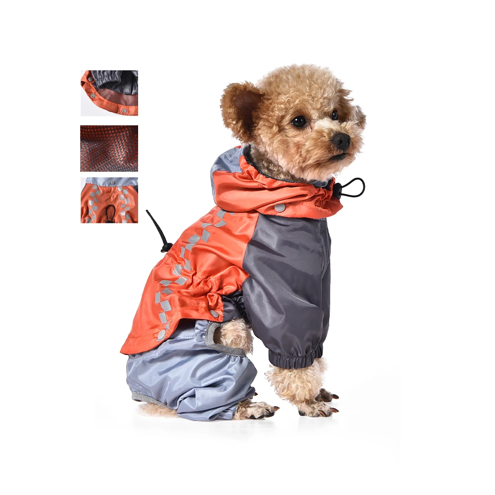 High Quality Nylon Mesh Classic Plaid Pet Rain Coat Jacket Rain Poncho Lightweight Dog Raincoat