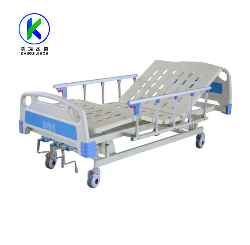 Hot sale manufacturer ABS head Aluminum Alloy hospital bed nursing medical equipment bed With Mattress for patient