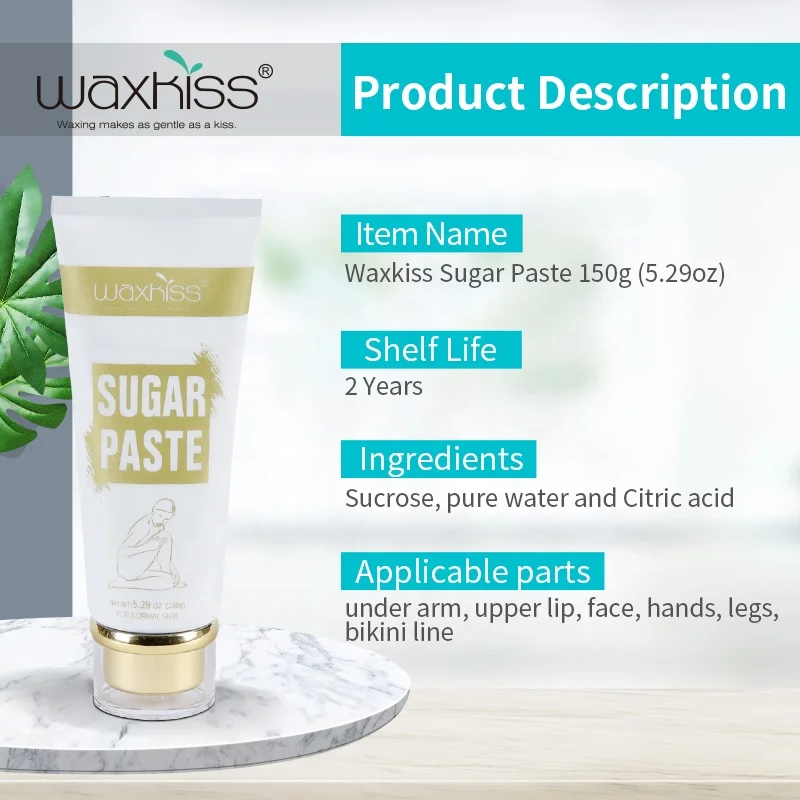 Waxkiss Sugar Wax Sugar Paste packaging  fast hair removal simple and easy to use  cheap 100%natural 150g DIY