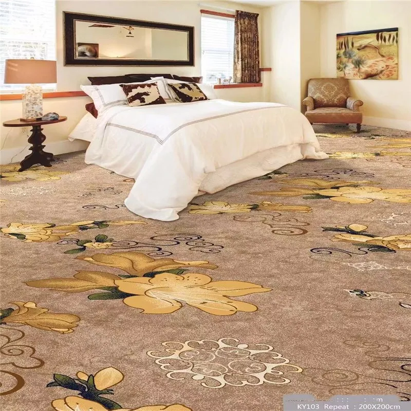 Cheap Price 100% Polypropylene Colorful Luxury Style Decorative Wall to Wall Printed Carpet Floor Carpet Roll