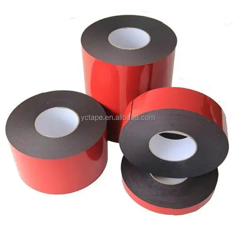 Outdoor Low Temperature Resistance Black Acrylic Double Sided Masking Tape Hot Melt  Adhesive Strong Pressure Sensitive Feature