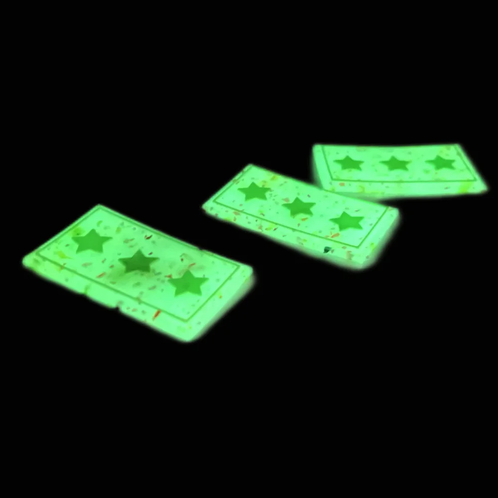 Glow In The Dark Garment Labels Noctilucence Custom Label Design Luminous Label For Sport Bags Clothing