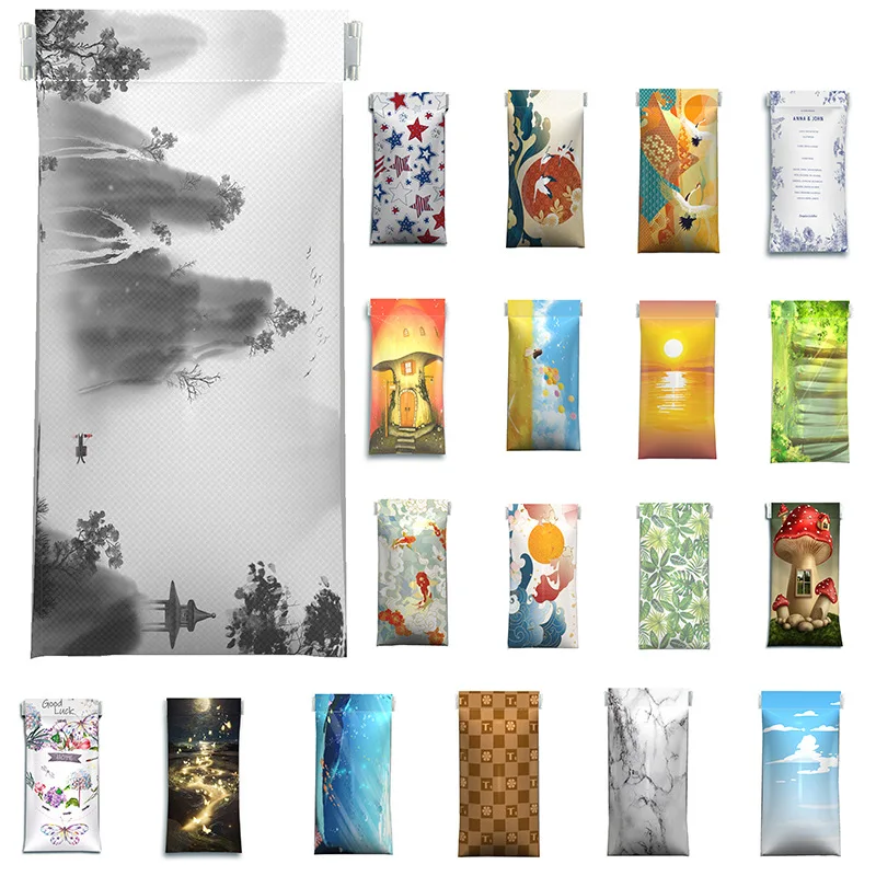 Customise Printing Soft Pu Leather Lipstick Glasses Pouches Portable Squeeze Top Eyeglasses Holder Storage Sunglasses Case
