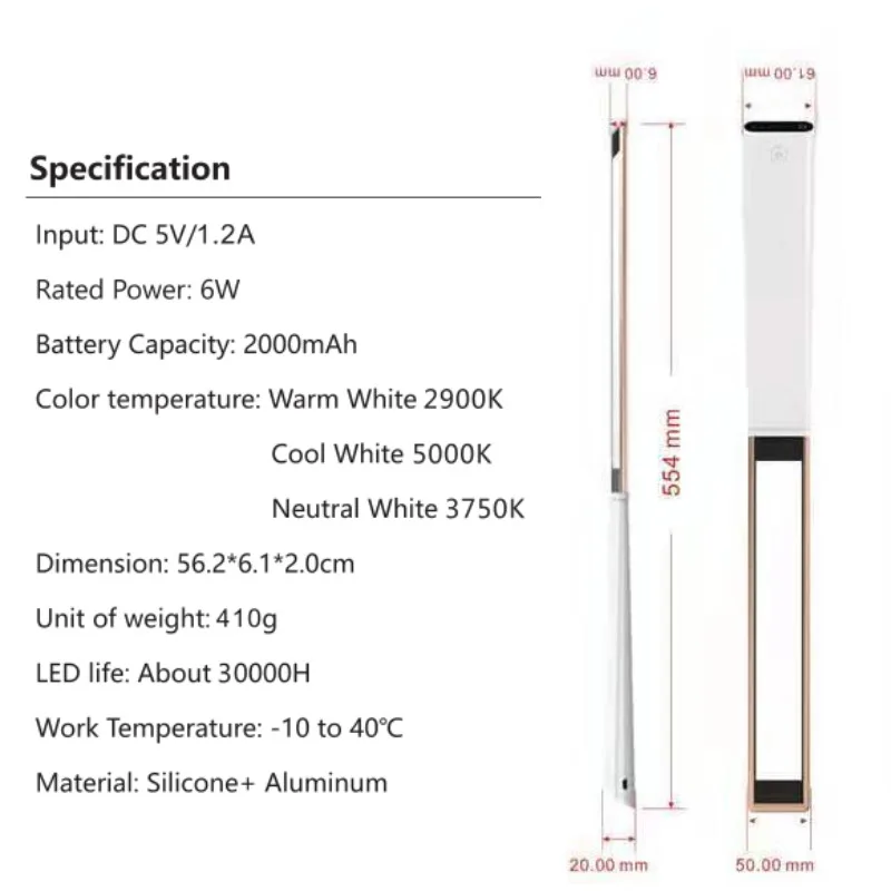 Amazon hot selling touch control table lamp reading rechargeable foldable Factory in stock