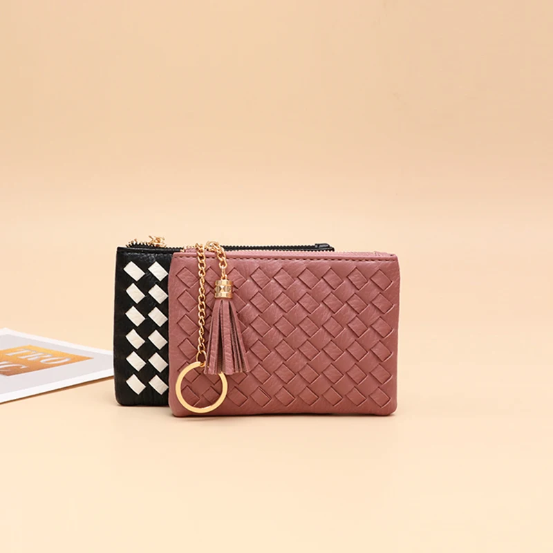 Ladies small delicate cute coin wallet Braided bagmulti-color small purse portable coin purse