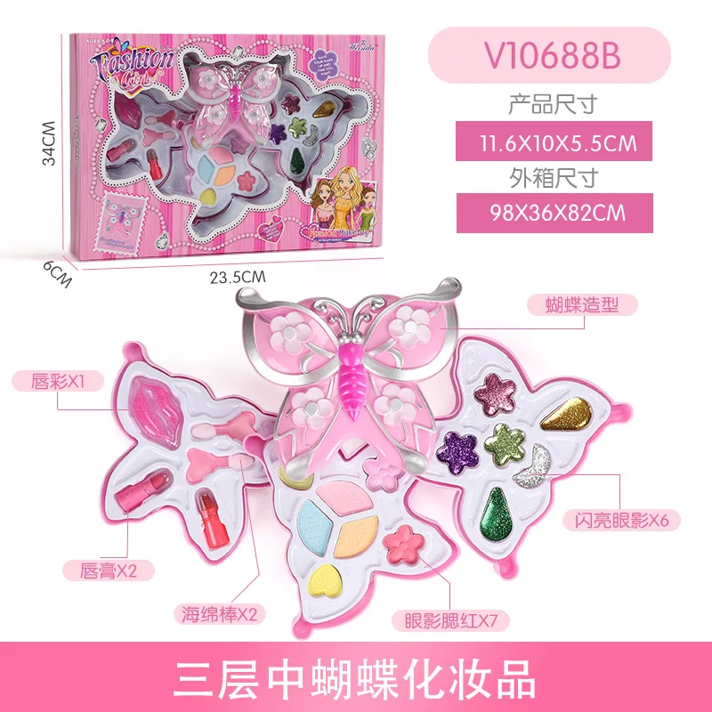 Прямая поставка, детские игрушки, домик для девочек с бабочками, стол для макияжа, набор для макияжа принцессы, игрушки для девочек 3-6 лет