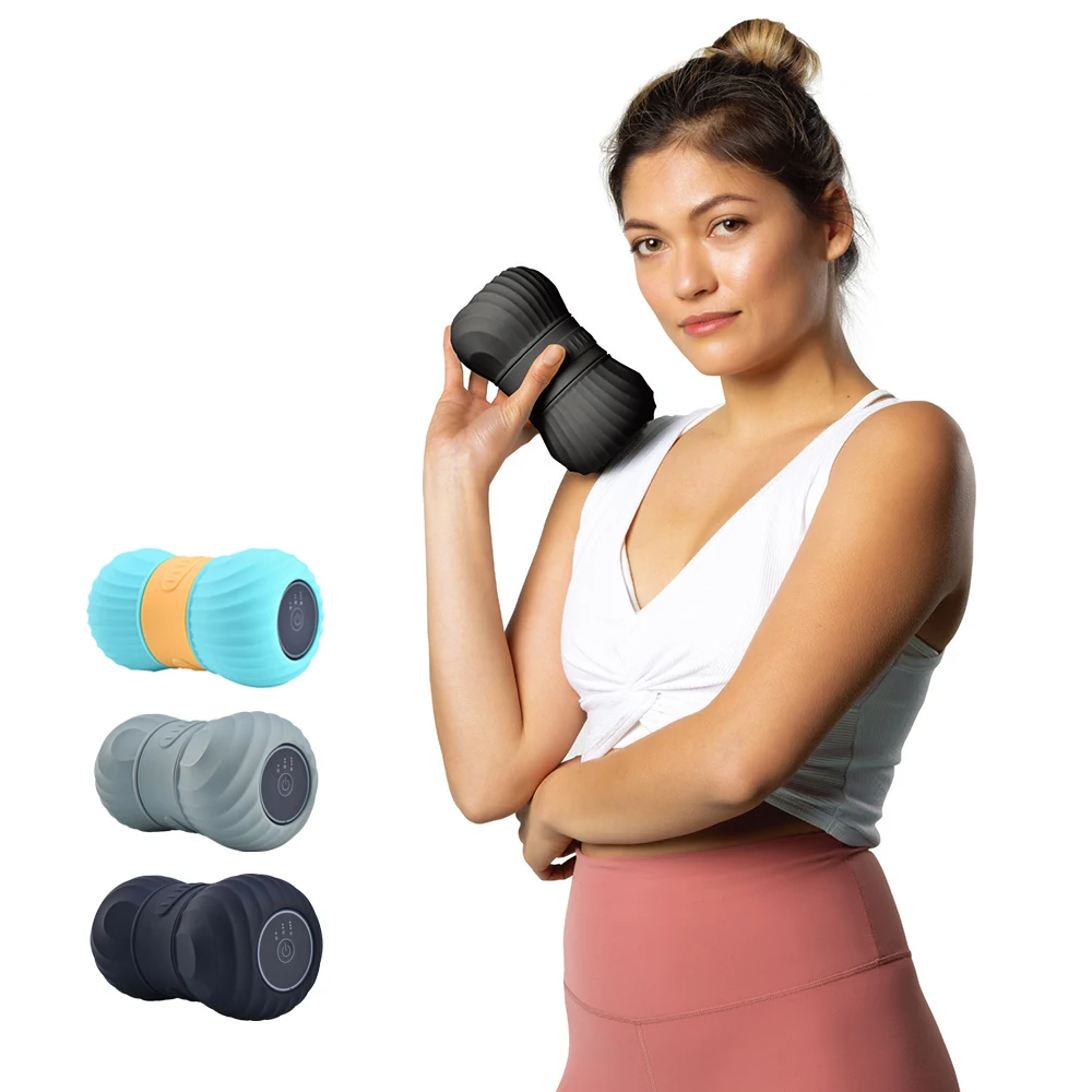 Double Lacrosse Vibrating Silicone Massage Ball Back Foam Roller Myofascial Release Massager Balls