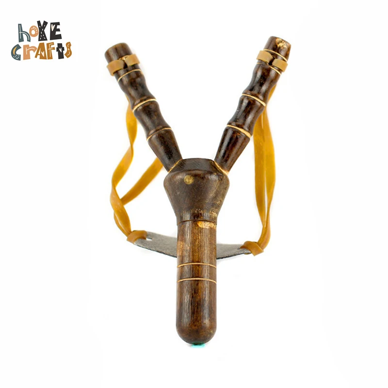 HOYE CRAFTS Custom Outdoor Slingshot Bamboo Section Slingshot Bamboo Slingshot