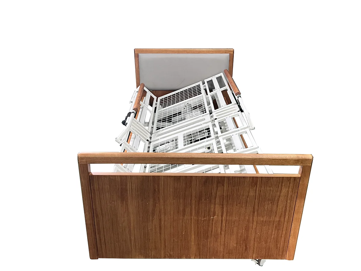 Home Care Manual Hospital Bed Elderly ISO Certified 5-Year Steel Iron Construction Electric Wooden Rotating Nursing Patient Bed
