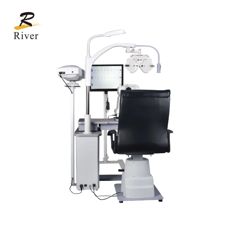 Ophthalmic motorized refraction chair and table unit optometry chair and stand ophthalmic unit chair
