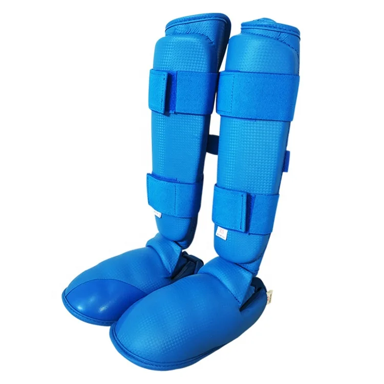 Taekwondo Karate Shin Protectors Instep Padded Foot Guards Adjustable Strap Protective Gear