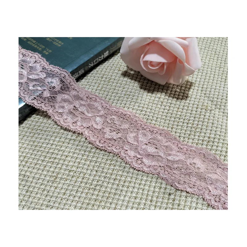 S2330-1 4.5cm elastic lace for clothing, handmade decorative material, sewing accessories, pink, S2330-1