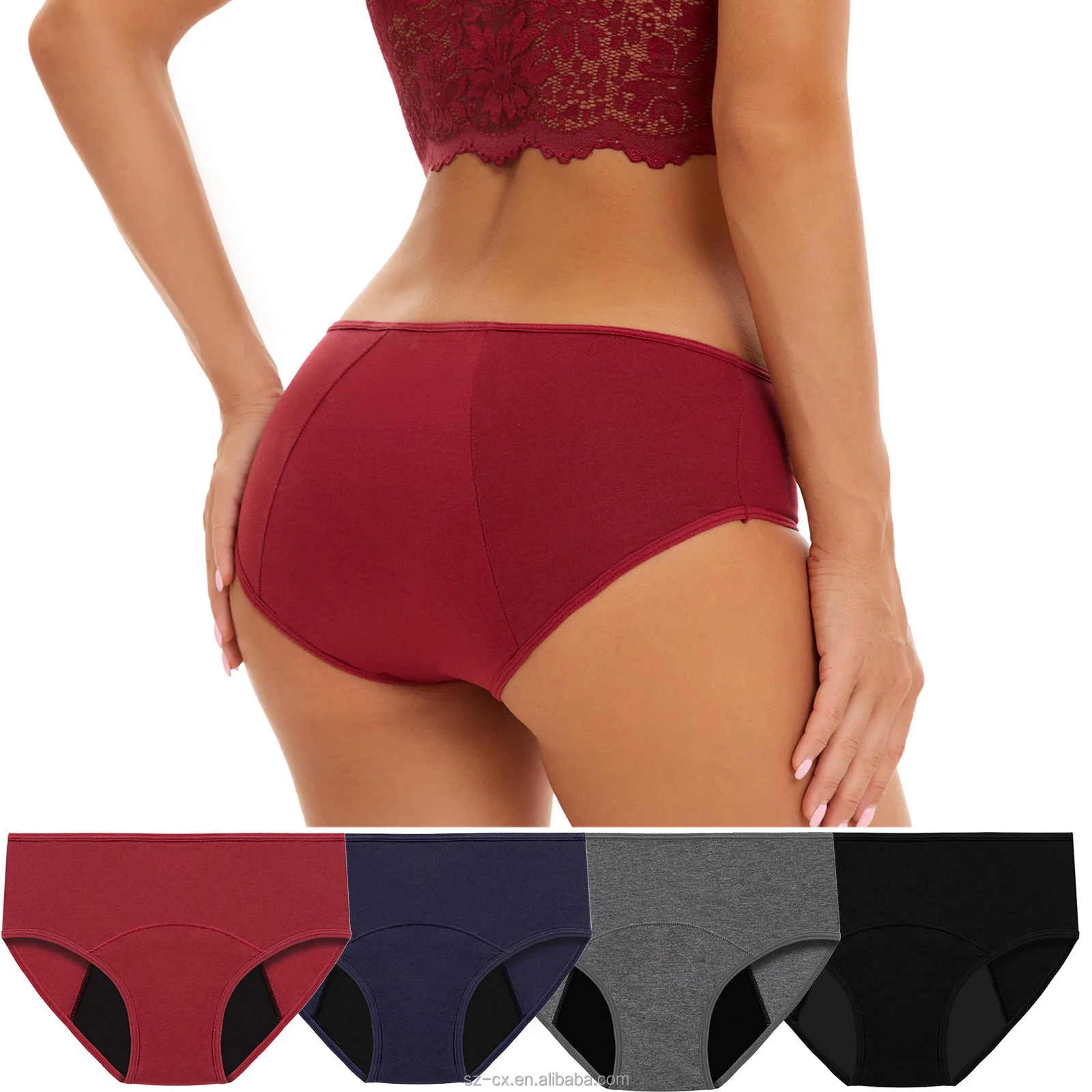 Leakproof Period Underwear Breathable Panty Cotton Lingerie Briefs Panties Seamless Menstrual Period Bamboo Underwear for Women