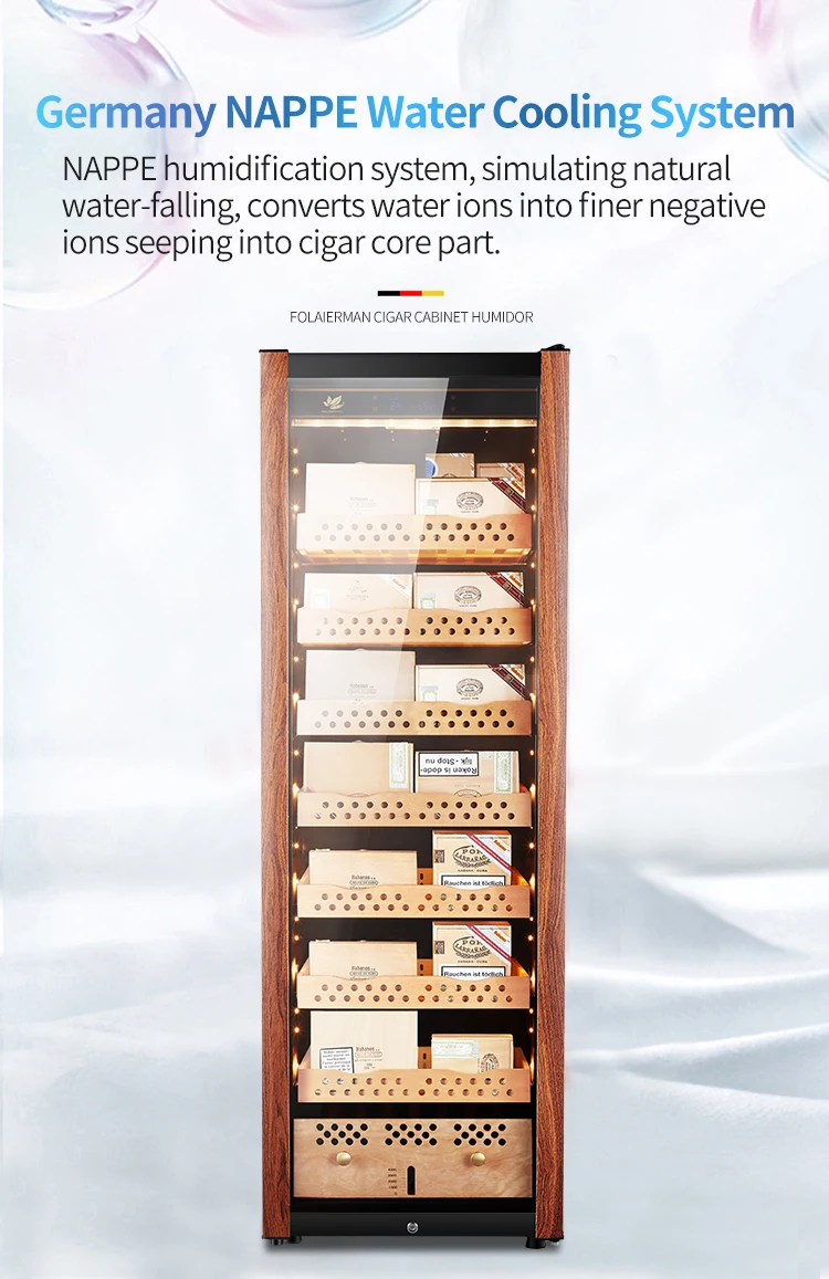 Большой шкаф для сигар на заказ роскошный холодильник