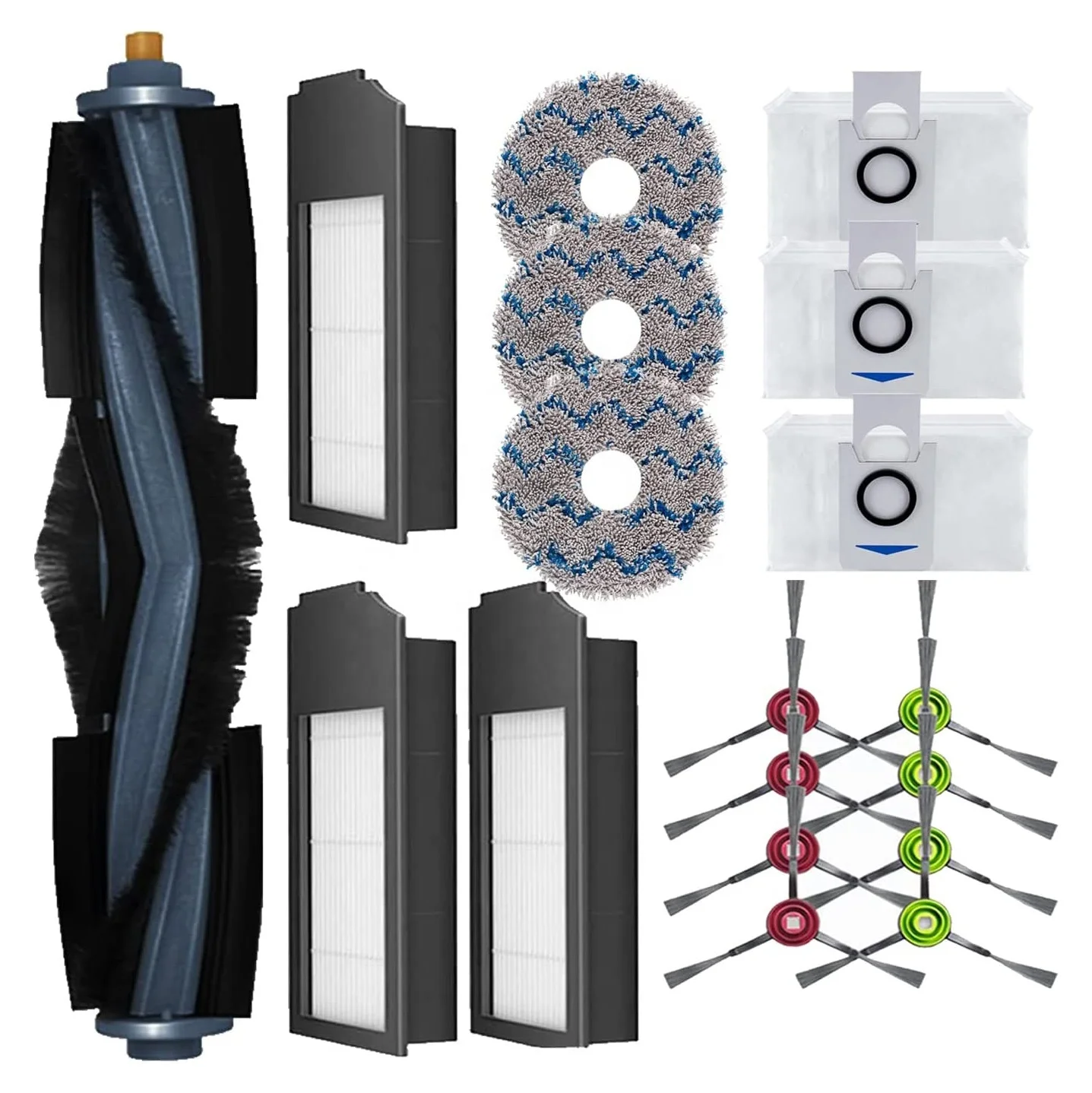 Replacement Accessories Kit Fit for ECOVACS Deebot X1 Omni/X1 Turbo /X1 Plus Robot Vacuum, Main Brush Filter Mop Pad Dust Bags