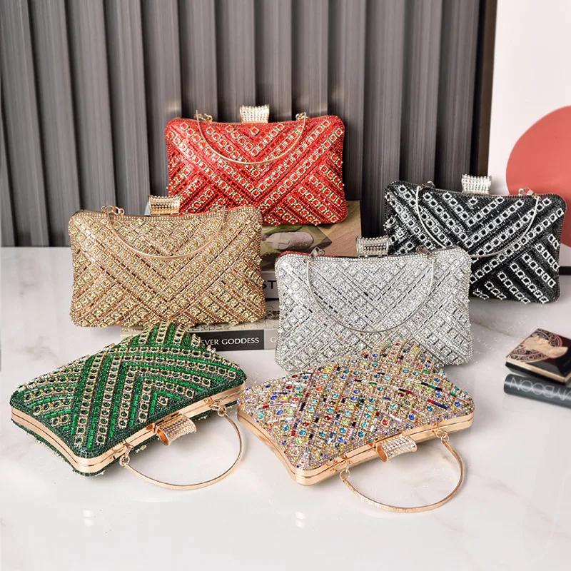 Wholesale fancy colorful rhinestones clutch purses